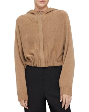 cashmere cropped hoodie