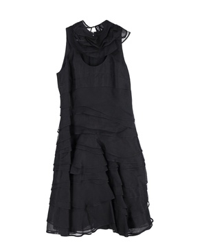 boss by  layered sleeveless dress in black polyamide