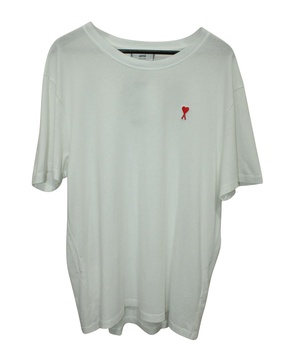 paris logo embroidered t-shirt in white cotton