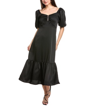 Anne Klein Puff Sleeve Midi Dress