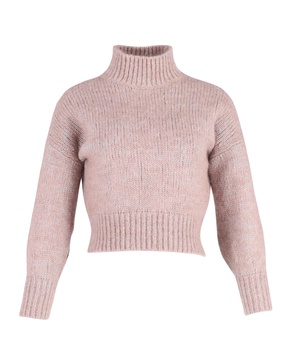 turtleneck sweater in pink wool