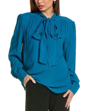 scarf neck silk-blend blouse