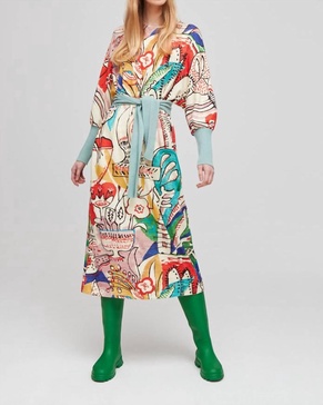 print knit midi dress in perseo