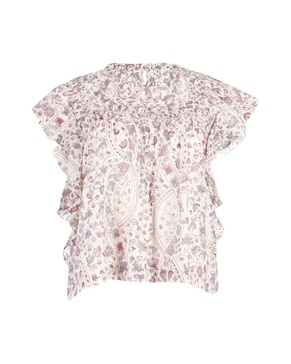 etoile layona floral print blouse in multicolor cotton