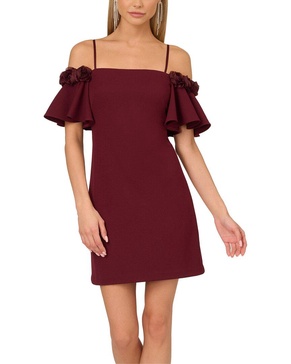 adrianna eve knit crepe cocktail dress