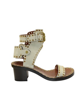 jaeryn studded accents sandals in white suede