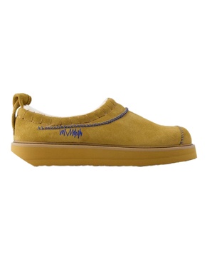 slides slip on - ader error - leather - camel
