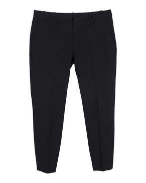 tapered cropped trousers in black cotton