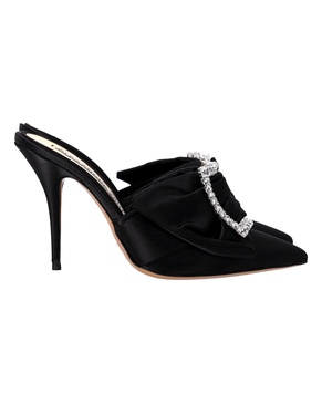 lola embellished mules in black satin