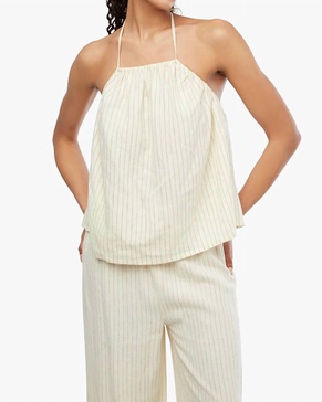 tie neck halter in cream
