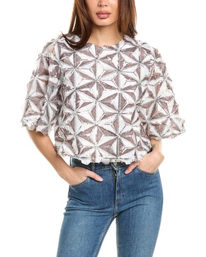 sequin pinwheel motif top