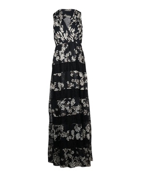 ari floral maxi dress in black polyester