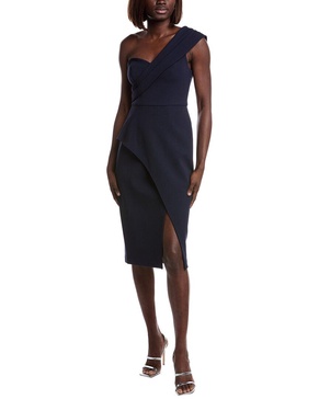 bonded crepe midi dress