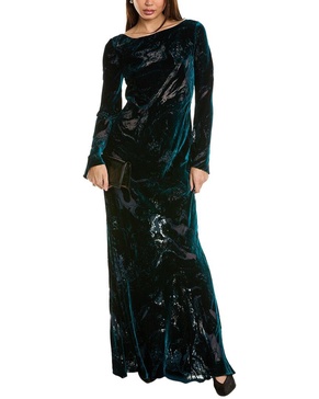 velvet burnout silk-blend gown