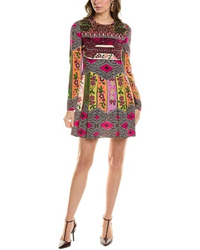 printed silk mini dress