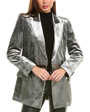 velvet silk-blend blazer