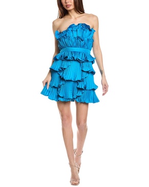 reed pleated shell mini dress