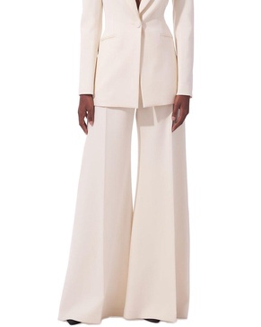 high-waist wide leg wool-blend pant