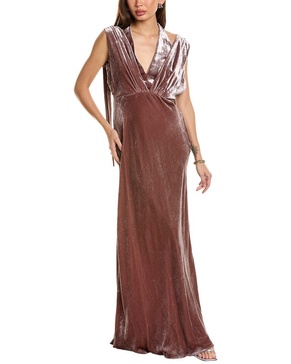 velvet silk-blend gown