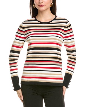 boat neck button sleeve sweater