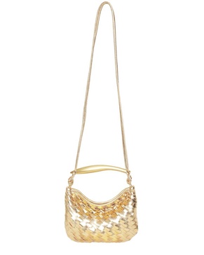 hazel mini woven leather hobo