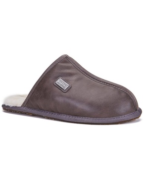closed mule leather slipper