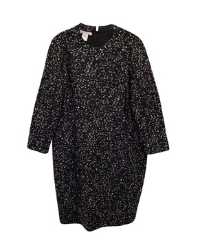 dotted dress in black polyamide wool