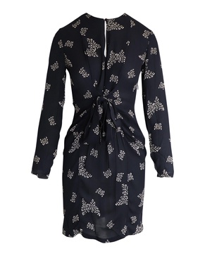 printed dress in black silk