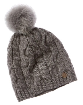 ombre cable slouch wool & cashmere-blend beanie
