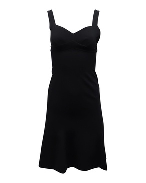 sleeveless mini dress in black triacetate