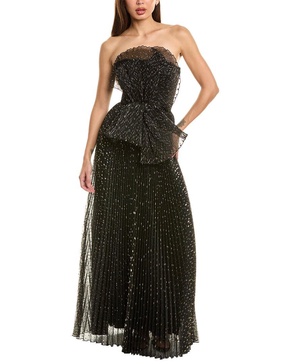 accordion pleated gown