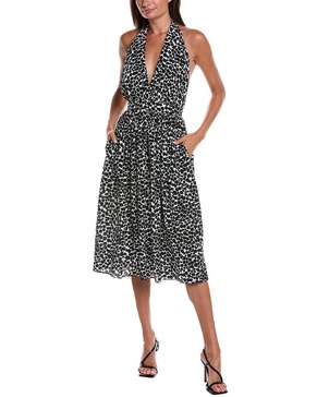 cheetah silk halter dress