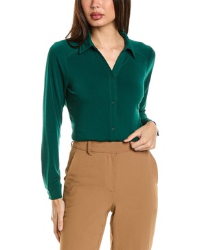 v-neck button front shirt