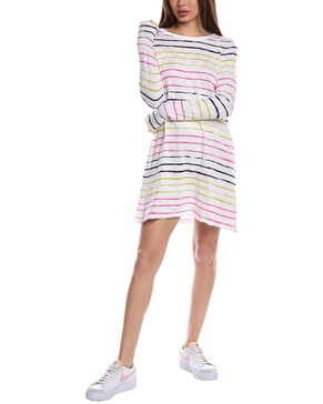 slub variegated stripe t-shirt dress