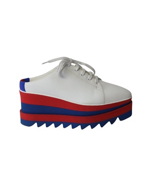 elyse platform brogues in white vegan leather