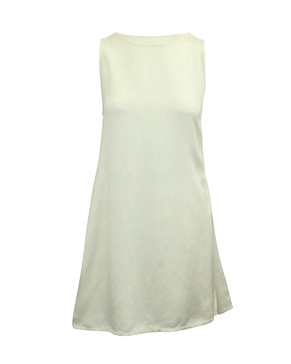 sleeveless mini dress in ivory linen