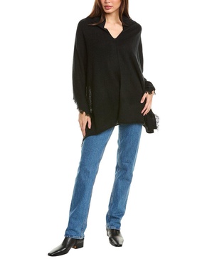 cashmere fringe cashmere poncho