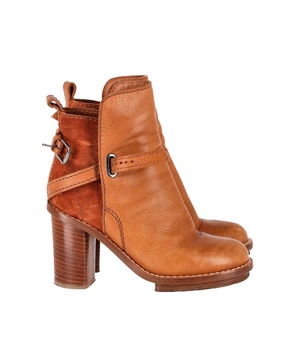 cypress con ankle boots in brown leather