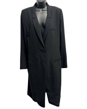 women's tailored longline blazer in black