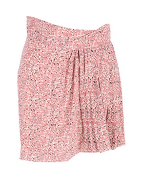 pleated mini skirt in pink silk