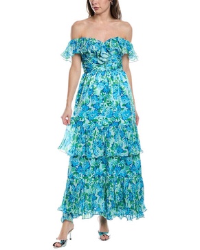 pia pleated midi dress