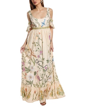 Agua by Agua Bendita Paraiso Linen Maxi Dress