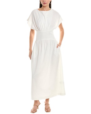 gathered maxi dress