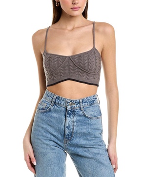 cable wool-blend bra