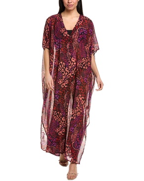 afeni silk-blend maxi caftan