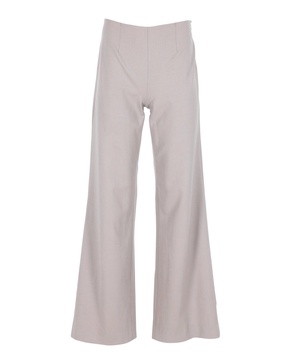 wide-leg pants in beige wool