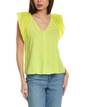 carly silk-trim top