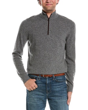 piping cashmere 1/4-zip sweater