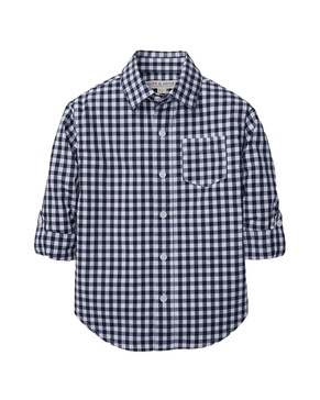 poplin long sleeve rolled shirt