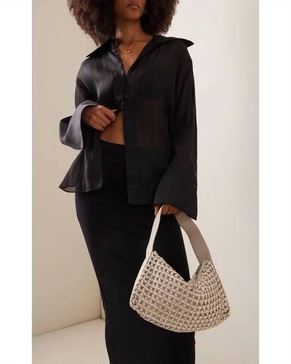 macrame mesh bag in tofu